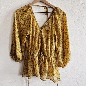 Ophelia Roe | floral boho blouse | S